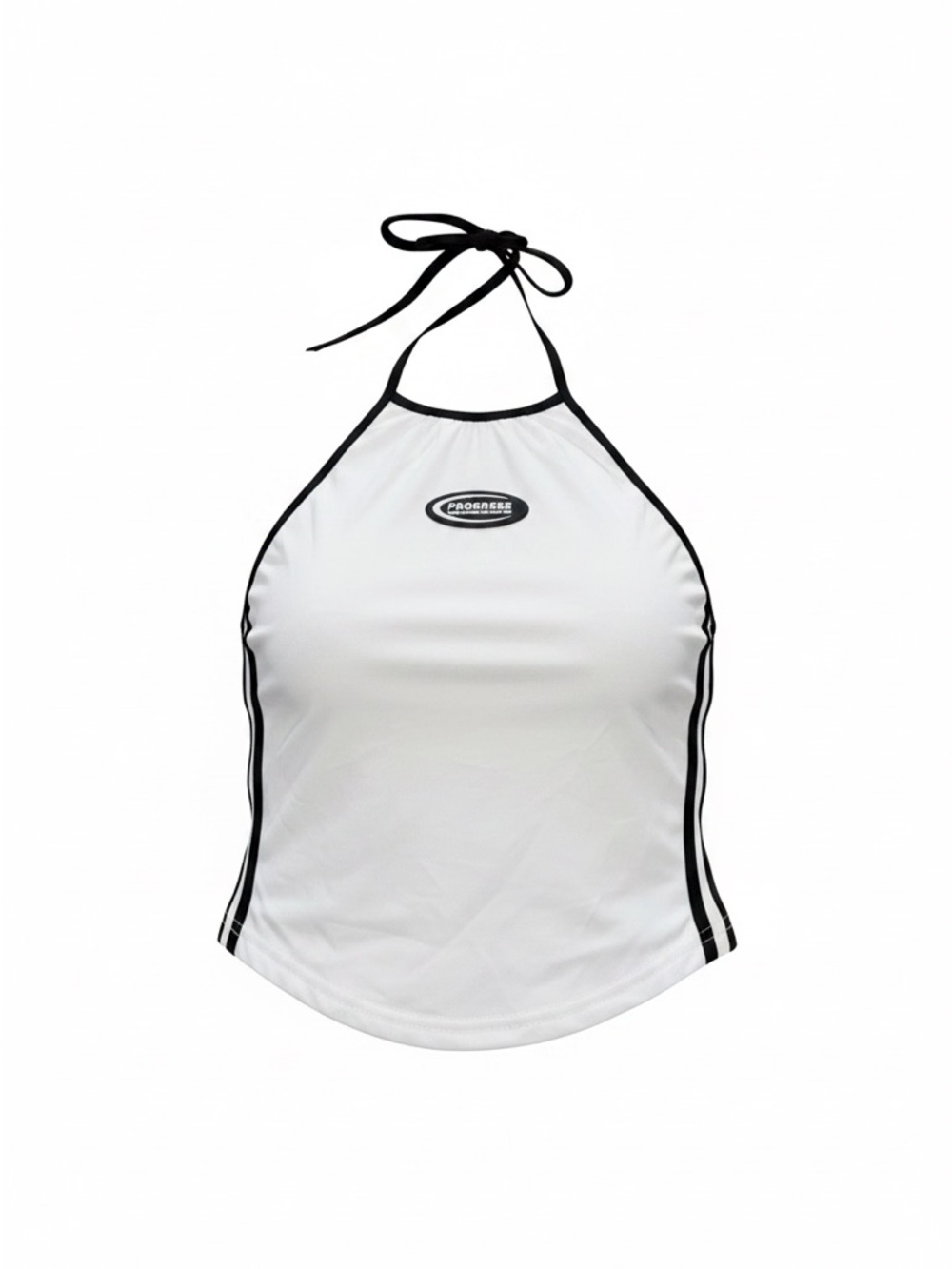 Progress White Halter Tank with Black Trim